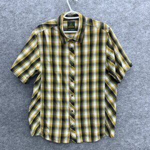prAna Men's Short Sleeve Plaid Button-Up Shirt, LRG, Lightweight Cotton Plaid